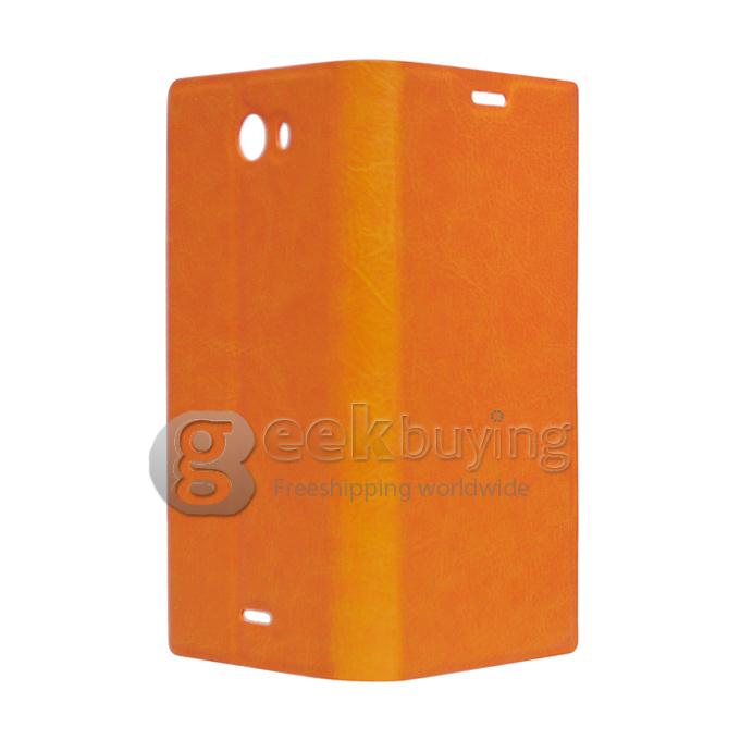 Flip PU Leather Cover Case for iocean X7 5 inch Smart Phone - Orange