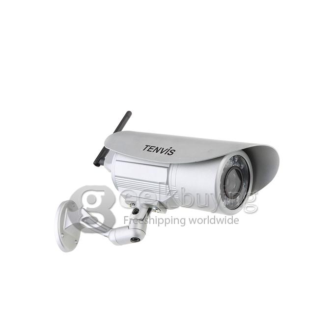 Tenvis IP391W Outdoor Waterproof Wireless IP Camera with 300K Pixels 18 IR LEDs Night Vision Motion Detection(Silver)