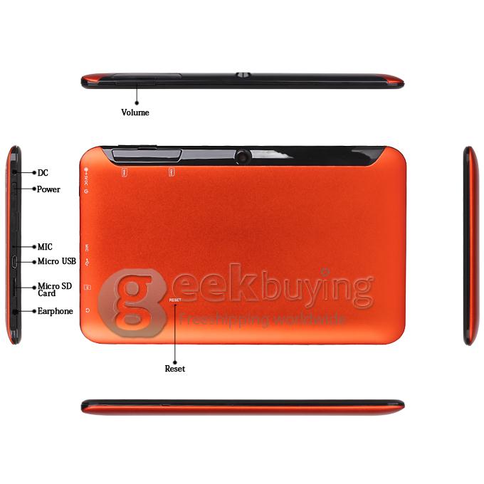 GB97 MTK8377 1.2GHz 7 inch Tablet PC Android 4.1 Dual Core Capacitive Touch Screen 1024*600 1G/8G - Orange