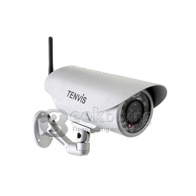 Tenvis IP391W Outdoor Waterproof Wireless IP Camera with 300K Pixels 18 IR LEDs Night Vision Motion Detection(Silver)