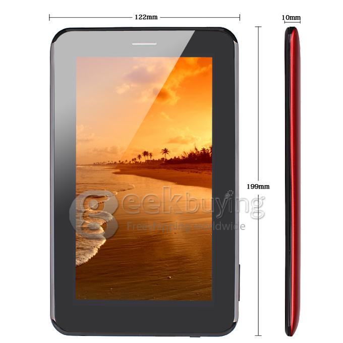 GB97 MTK8377 1.2GHz 7 inch Tablet PC Android 4.1 Dual Core Capacitive Touch Screen 1024*600 1G/8G - Red
