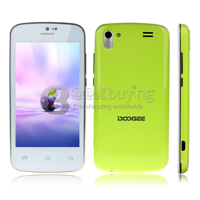 Doogee DG100 4.0inch WVGA Capacitive Screen MTK6572W Dual Core Smartphone 4GB ROM 5.0MP Camera Android 4.2 OS 3G/GPS-Green
