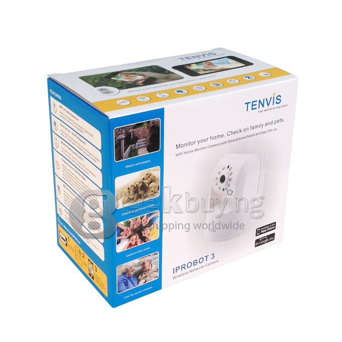 Tenvis IP ROBOT3 Wireless WIFI IP Camera (1.0MP CMOS, H.264,IR-CUT, Night Vision, 5X Digital Zoom Two-Way Audio) - White