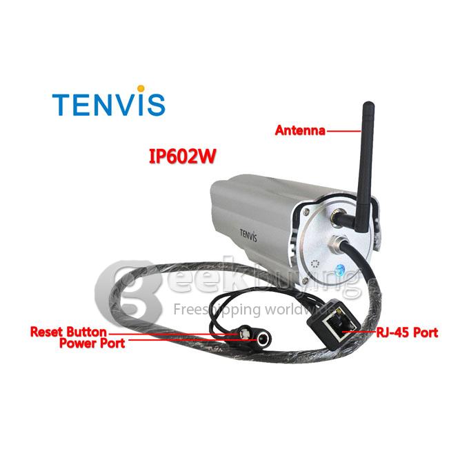 TENVIS IP602W 640x480 Wireless Outdoor Remote Surveillance Cameras W/ 30-IR LED Night Vision - Silver