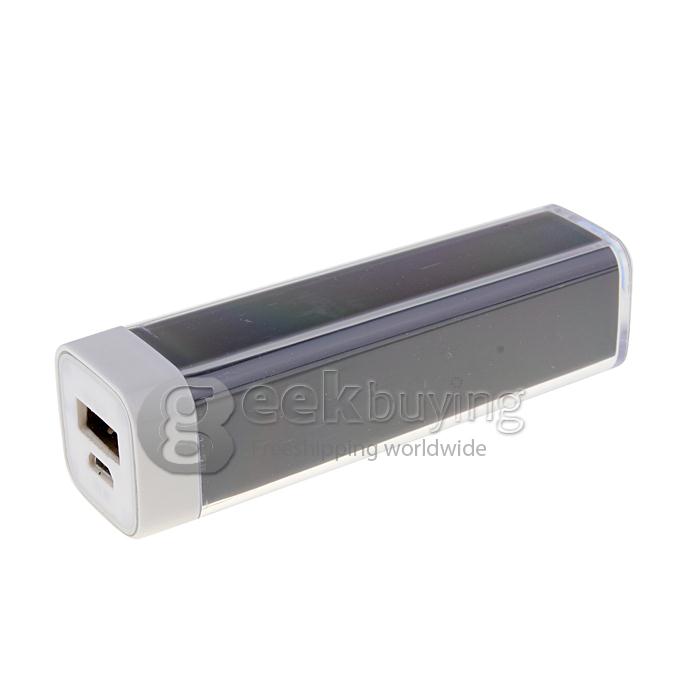 2600mAh Portable External Power Bank Battery Charger - Black