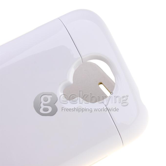 3000mAh Backup Battery Charger with Flip Case for Samsung Galaxy S4 Mini - White