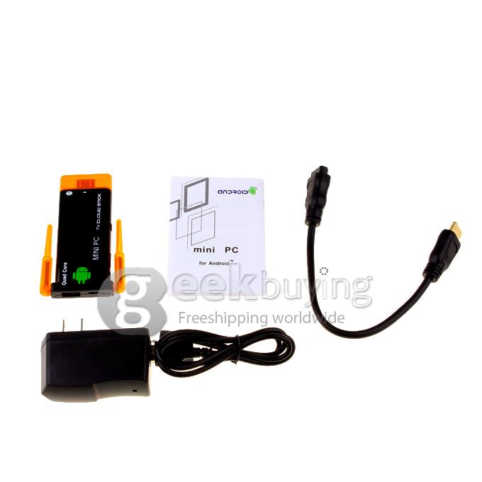 CX-919II GM282 RK3188T Quad Core Google Android 4.2 1.4GHz Mini TV BOX Dongle 2G/8G Dual External WiFi Antenna Bluetooth - Black