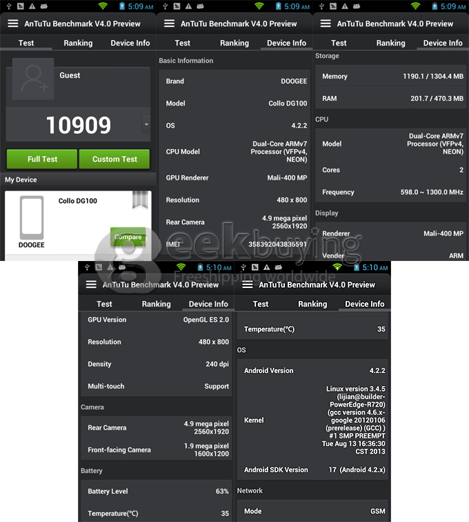 Doogee DG100 4.0inch WVGA Capacitive Screen MTK6572W Dual Core Smartphone 4GB ROM 5.0MP Camera Android 4.2 OS 3G/GPS-Green