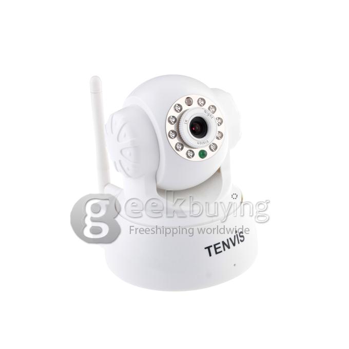 Tenvis JPT3815W Wireless IP Camera with 300K Pixels 10 IR LEDs Two-Way Audio Night Vision Motion Detection - White