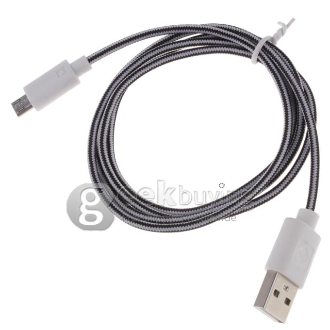 New Rope Charging Sync Date Micro Cable for Samsung Galaxy S3 SIII S4 SIV i9300 i9500 - Black
