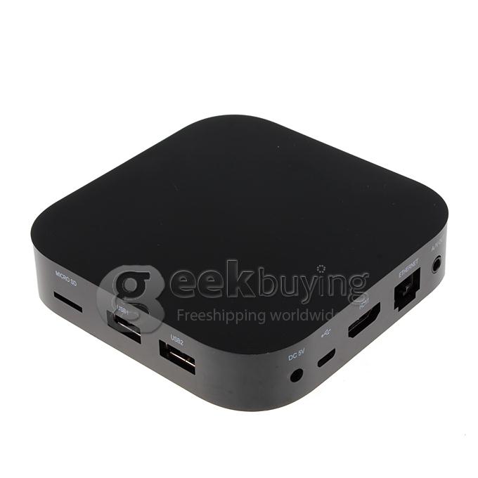 CX-921 Rockchip Quad Core Android 4.2.2 OS RK3188T Cortex A9 1.4 GHz Mini TV BOX 2G/8G AV Output Built-in MIC Black