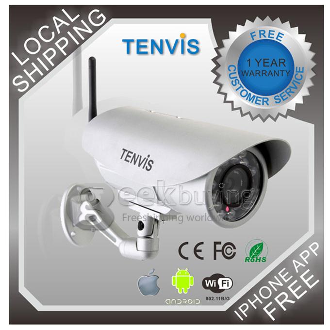 Tenvis IP391W Outdoor Waterproof Wireless IP Camera with 300K Pixels 18 IR LEDs Night Vision Motion Detection(Silver)