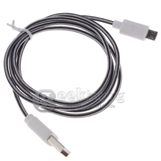 New Rope Charging Sync Date Micro Cable for Samsung Galaxy S3 SIII S4 SIV i9300 i9500 - Black