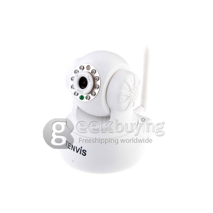 Tenvis JPT3815W Wireless IP Camera with 300K Pixels 10 IR LEDs Two-Way Audio Night Vision Motion Detection - White