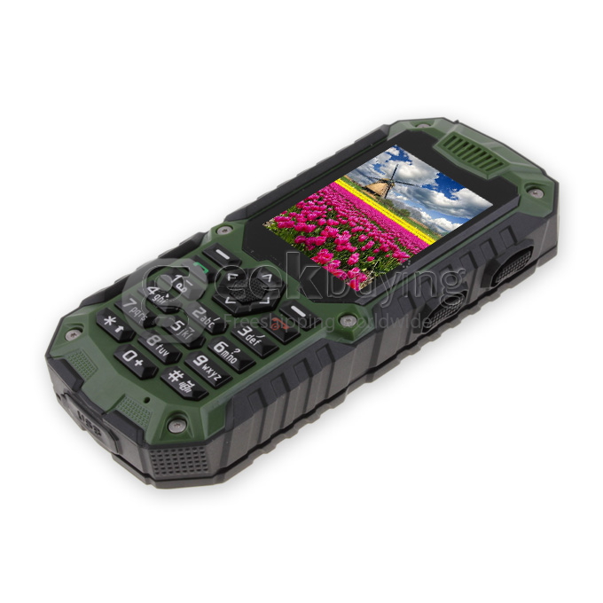 CUBOT DT99 2.2 Inch Waterproof Dustproof Shockproof Dual SIM Card Interphone with Bluetooth FM Camera-Green