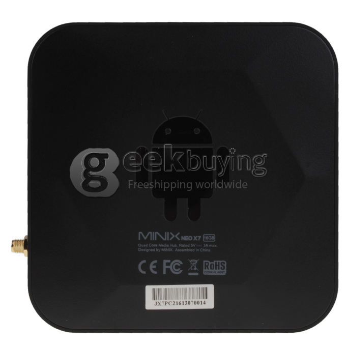 AU Plug MINIX NEO X7 Rockchip RK3188 Cortex A9 1.6GHz Quad Core Android 4.2.2 Mini TV BOX HDMI HDD Player 2G/16G Bluetooth V4.0 External WiFi Antenna Black