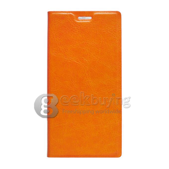 Flip PU Leather Cover Case for iocean X7 5 inch Smart Phone - Orange
