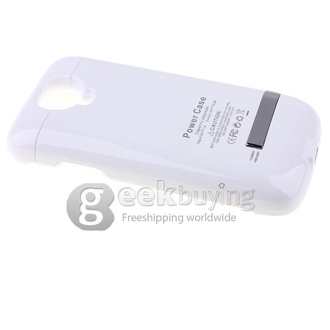 3000mAh Backup Battery Charger Case Cover for Samsung Galaxy S4 Mini - White