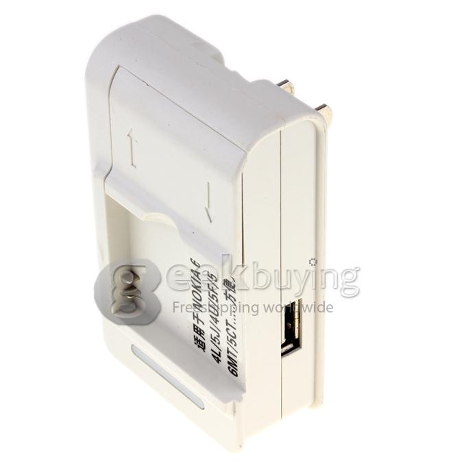 Portable Multifunction AC Plug Battery Charger Dock For GoPro HD HERO 2 Camera(US Plug)White