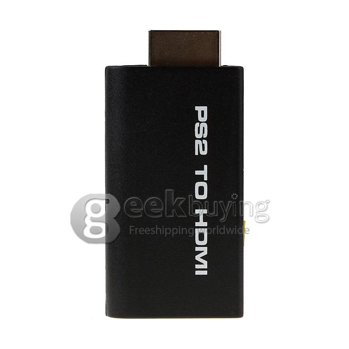 PS2 To HDMI Converter With Video and Audio infull digital HDMI format for All PS2 Display Modes - Black