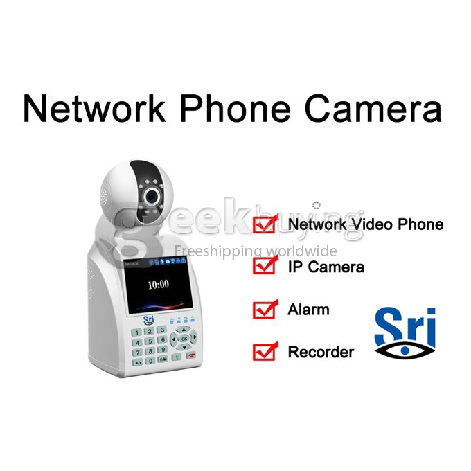 SRI-SP001 Advanced Cloud Link P2P 0.3 MP Tech Wireless IP Camera Support iPhone and Android Phones Connecting (Black)