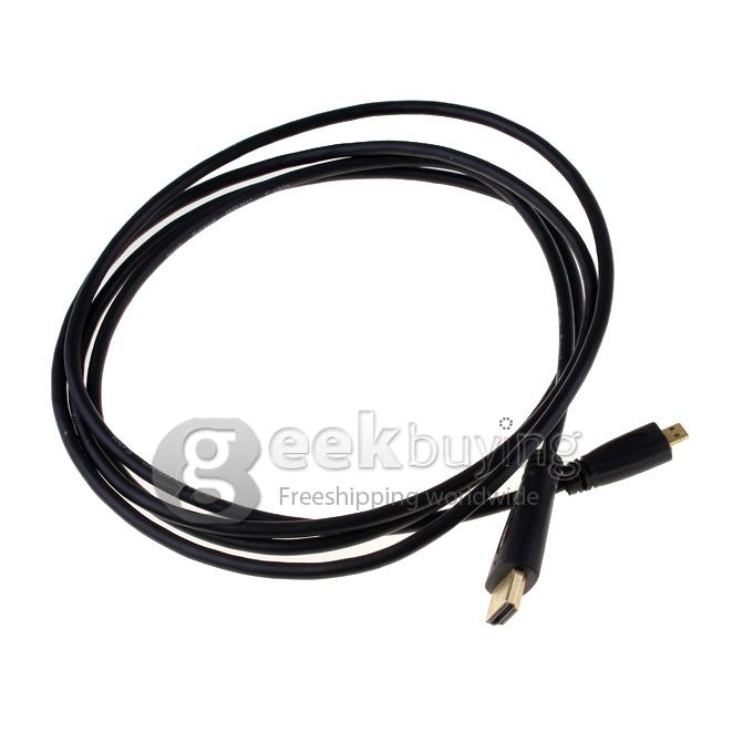 Universal 1.8M/6FT Micro HDMI to HDMI V1.4 Cable Male to Male for Smartphone/Tablet PC Monitor Cable for HDTV Black