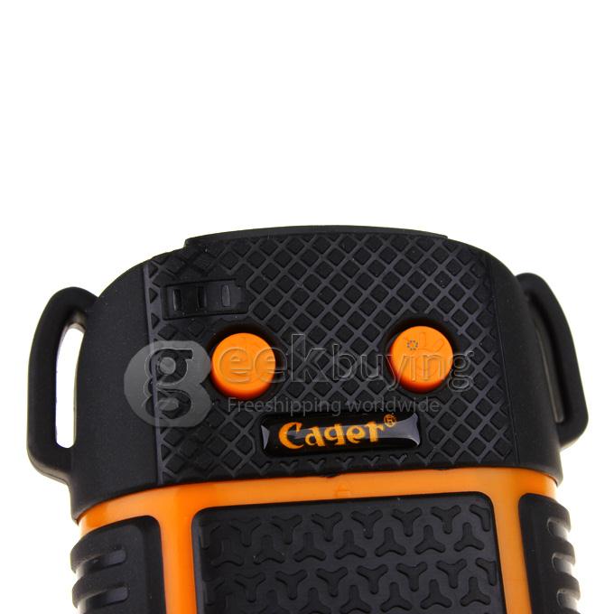 Cager Rugged Waterproof/Dustproof/Shockproof 5600mAh Power Bank with LED Light for Cellphones, MP3 - Orange and Black