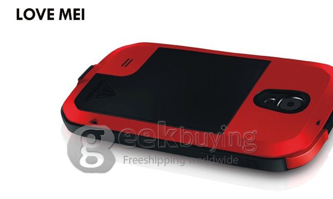 LOVE MEI Weather/Dirt/Shockproof Protect Case for Samsung Galaxy S4 IV i9500 - Red