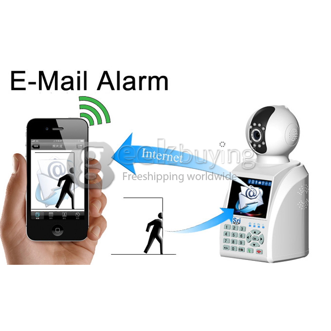 SRI-SP001 Advanced Cloud Link P2P 0.3 MP Tech Wireless IP Camera Support iPhone and Android Phones Connecting (Black)