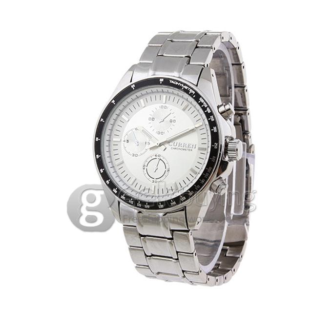 CURREN 8043 Stainless Steel Men's Fashion & Casual Watches - Silver