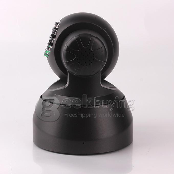 Sricam AP001 Indoor PTZ P2P Security Wireless IP Camera with M-JPEG Two-way Audio Motion Detection CMOS 300K Pixel Motion Detection Night Vision Wifi Function - Black