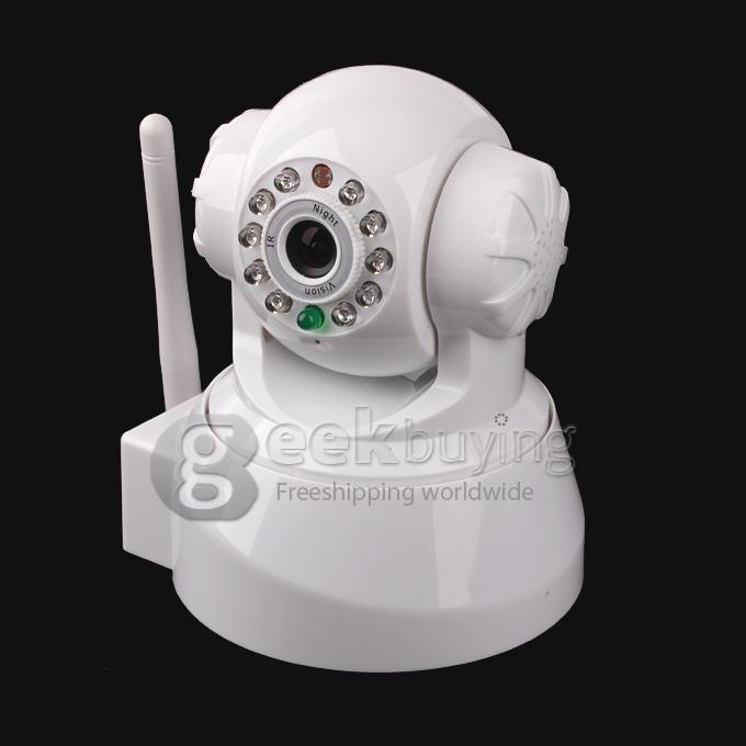 Sricam AP001 Indoor Security Wireless IP Camera with M-JPEG CMOS 300K Pixel Motion Detection Night Vision Wifi Function - White