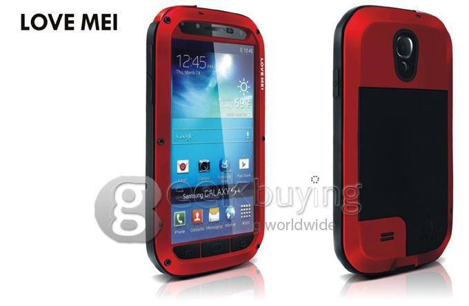 LOVE MEI Weather/Dirt/Shockproof Protect Case for Samsung Galaxy S4 IV i9500 - Red