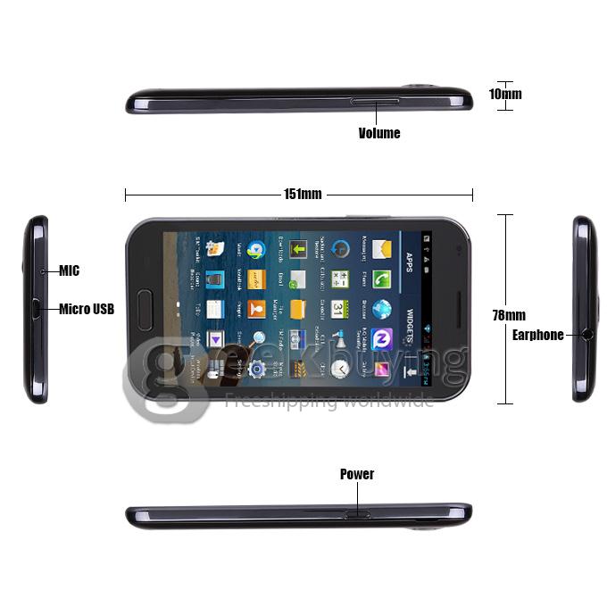 Cubot GT89 5.3 Inch QHD Screen MTK6589 Quad Core Smartphone 1GB/4GB 8.0MP Camera Android 4.2 OS with 3G/GPS - Black