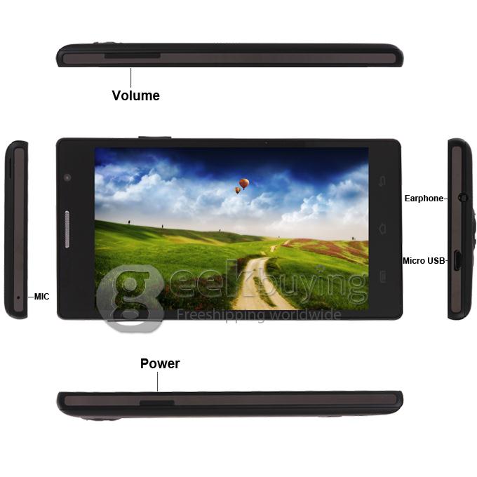 CUBOT C11 5.0Inch IPS Capacitive Screen MTK6572 Dual Core 1.2GHz Smart Phone 512MB+4G Android 4.2 OS Bluetooth/WiFi - Black