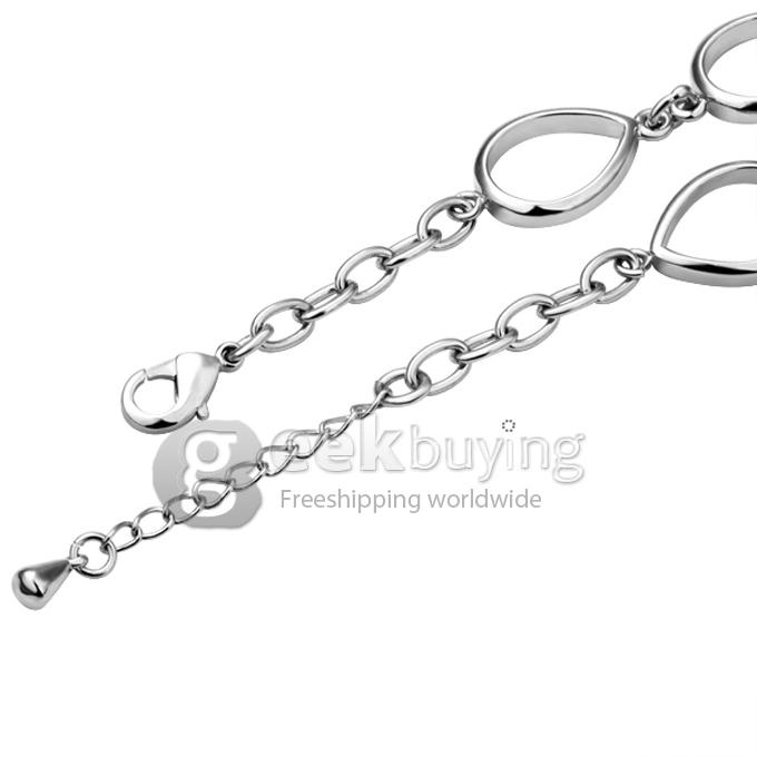 18KRGP Silver Exquisite Fashion Diamond With Blue Crystal Bracelet