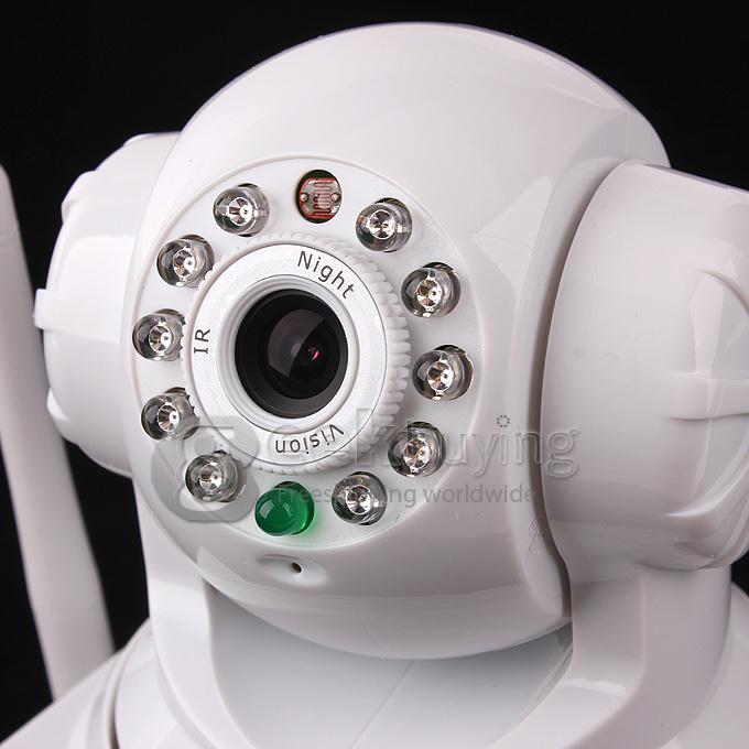 Sricam AP001 Indoor Security Wireless IP Camera with M-JPEG CMOS 300K Pixel Motion Detection Night Vision Wifi Function - White