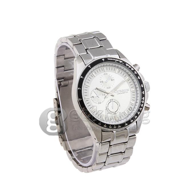 CURREN 8043 Stainless Steel Men's Fashion & Casual Watches - Silver