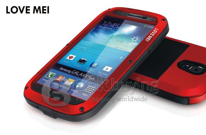 LOVE MEI Weather/Dirt/Shockproof Protect Case for Samsung Galaxy S4 IV i9500 - Red