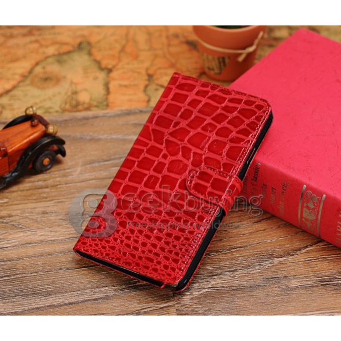 New Crocodile Pattern Wallet Leather Flip Case for Samsung Galaxy Note 3 III N9000 - Red
