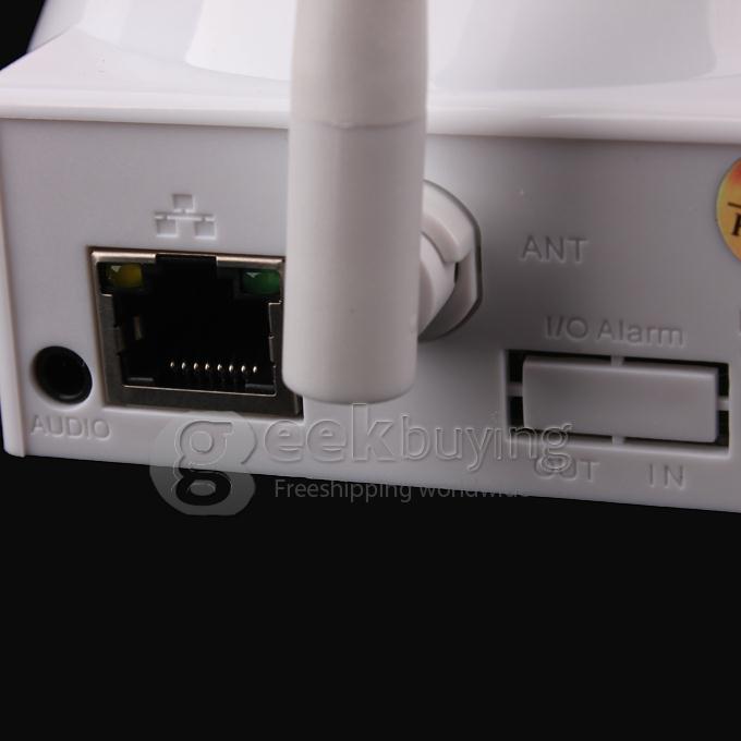 Sricam AP001 Indoor Security Wireless IP Camera with M-JPEG CMOS 300K Pixel Motion Detection Night Vision Wifi Function - White