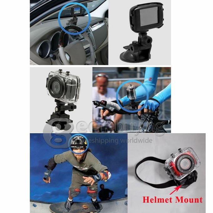 10M Waterproof HD 720P 1.3MP 4X Digital Zoom 2.0 Inch Touch Panel Diving Bicycle Motorcycle Action Camcorder DV for Sports Driving Ride Shooting - Black