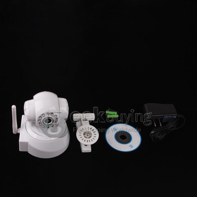 Sricam AP001 Indoor Security Wireless IP Camera with M-JPEG CMOS 300K Pixel Motion Detection Night Vision Wifi Function - White