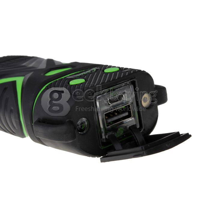 Cager Rugged Waterproof/Dustproof/Shockproof 5600mAh Power Bank with LED Light for Cellphones, MP3 - Green and Black