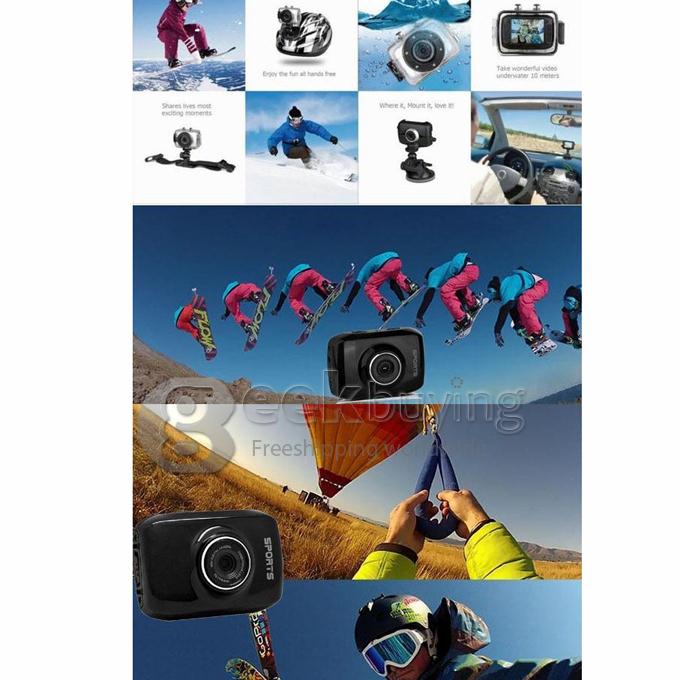 10M Waterproof HD 720P 1.3MP 4X Digital Zoom 2.0 Inch Touch Panel Diving Bicycle Motorcycle Action Camcorder DV for Sports Driving Ride Shooting - Black