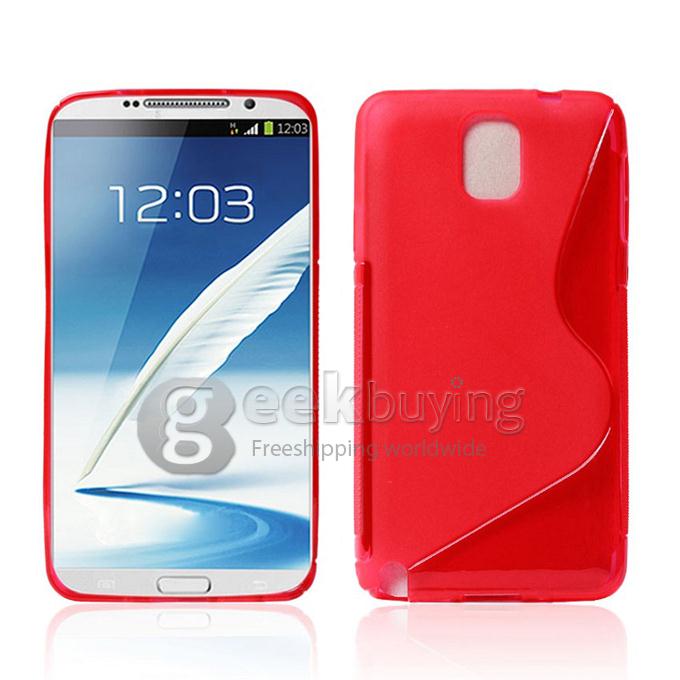 Brand New S Shape Gel TPU Rubber Case Cover for Samsung Galaxy Note 3 / N9005 - Red