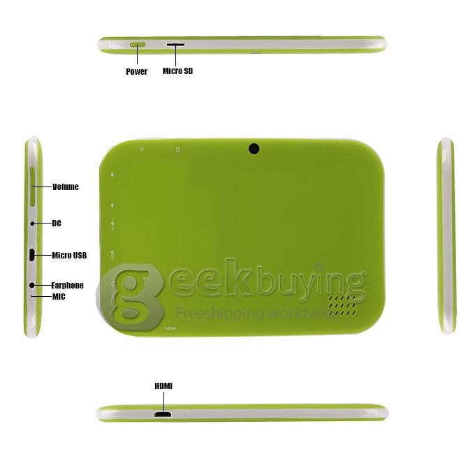 X90 Kids Pad RK2928 1.0GHz 7 inch Tablet PC Children Tablet Android 4.1 Capacitive Touch Screen 1024*600 512MB/8GB - Green