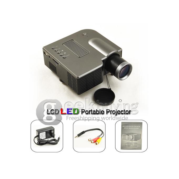 UC20 Portable 30 Lumens Multimedia LED LCD Projector with AV Port/USB/SD Slot