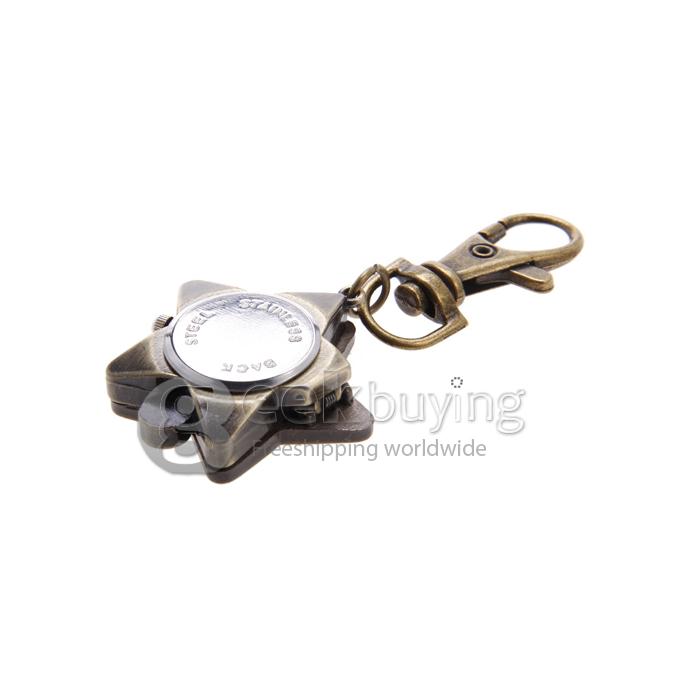 Lucky Star Style Unisex Alloy Analog Quartz Keychain Watch - Bronze