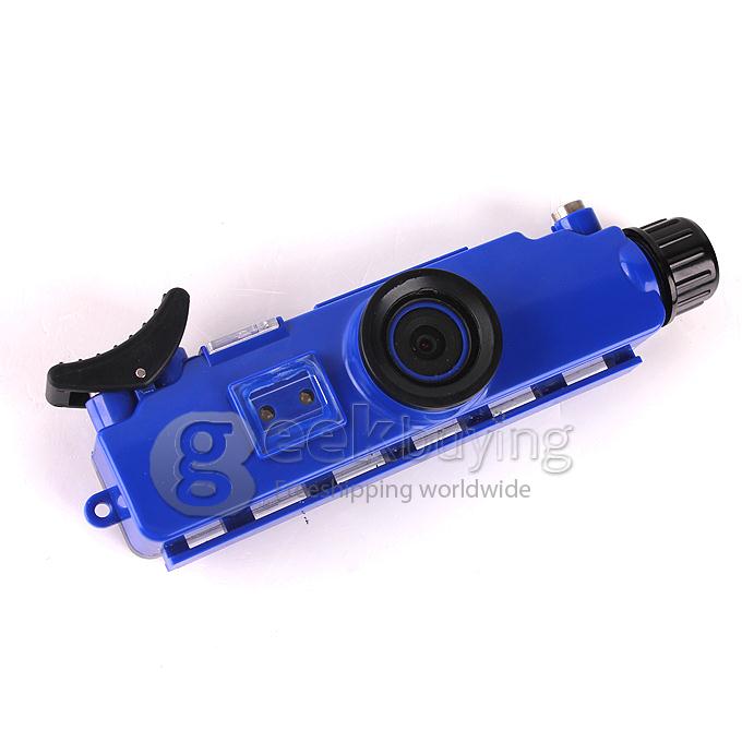 Fk-909 Portable 1280*720P 30fps 2 LED Lights AVI Video Format Tempered Glass Lenses Underwater Camera/Diving Mask Camera - Blue